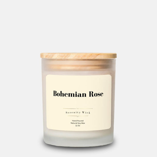 Bohemian Rose Candle (Frosted Glass 11 oz)