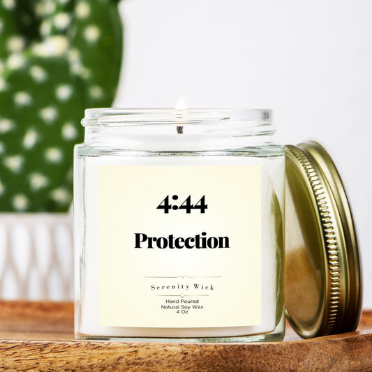 4:44 Protection Manifestation Candle (Clear Jar 4oz)