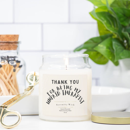 Unpaid Therapist Candle (Apothecary Jar 9oz)
