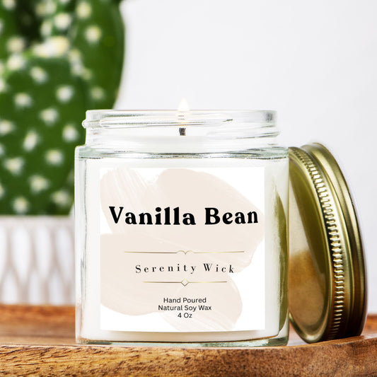 Vanilla Bean Candle Clear Jar 4oz