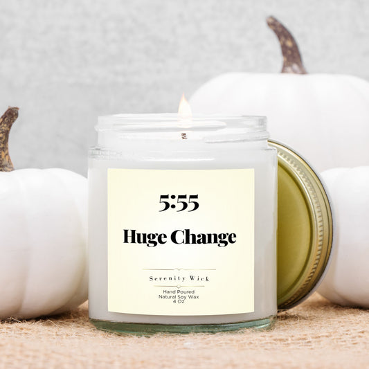 5:55 Big Change Manifestation Candle (Clear Jar 4oz)