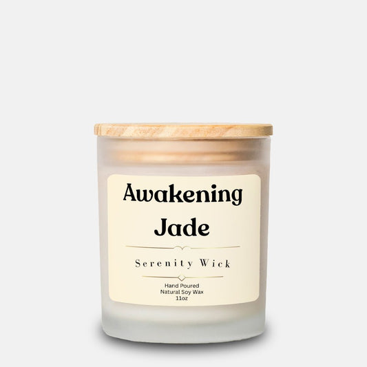 Awakening Jade Candle Frosted Glass (Hand Poured 11 oz)