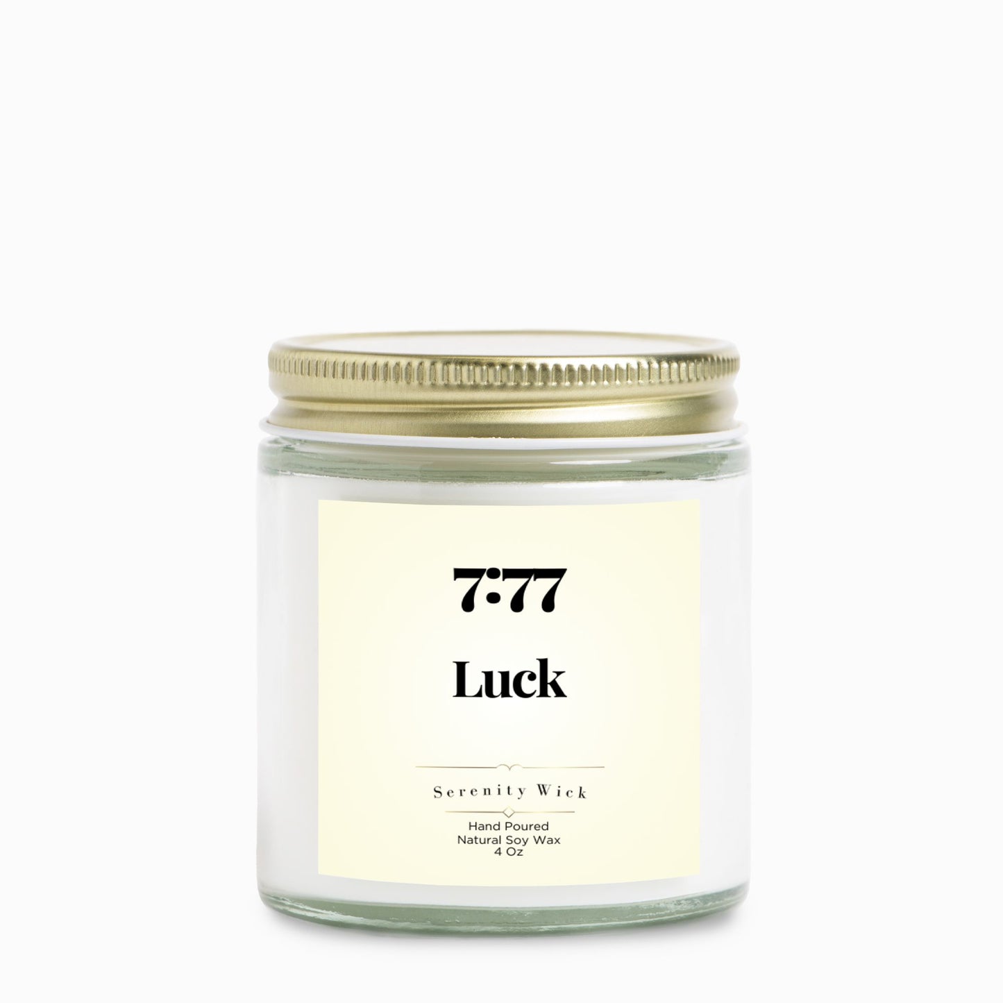 7:77 Luck Manifestation Candle (Clear Jar 4oz)
