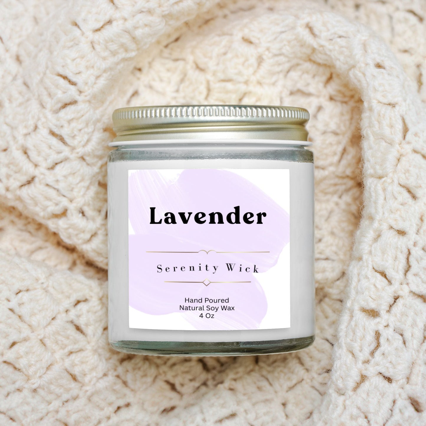 Lavender Candle Clear Jar 4oz