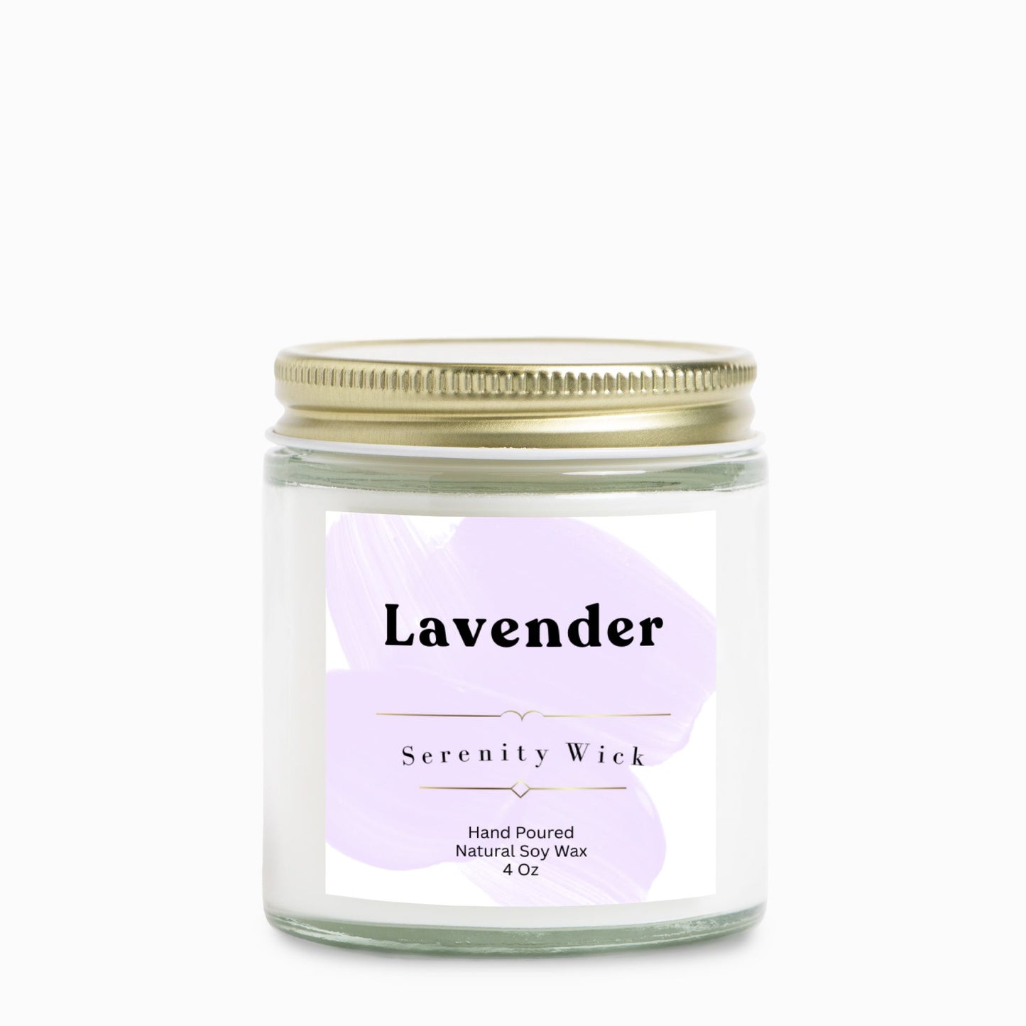 Lavender Candle Clear Jar 4oz