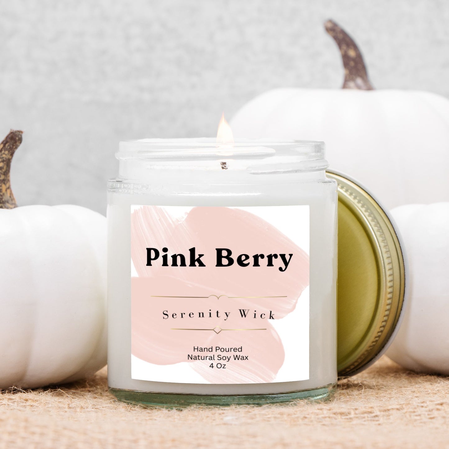Pink Berry Candle Clear Jar 4oz