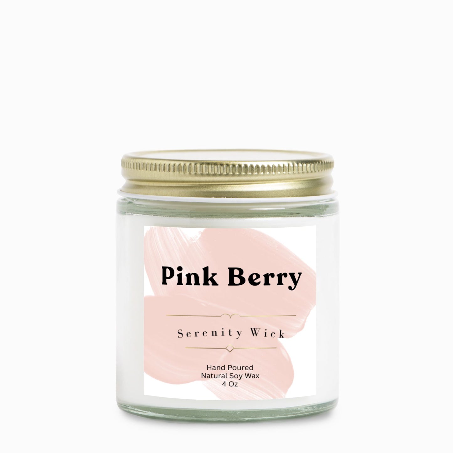 Pink Berry Candle Clear Jar 4oz