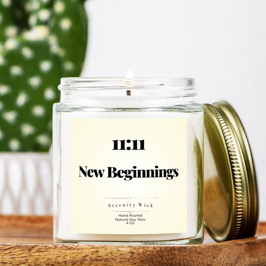 11:11 New Beginnings Manifestation Candle (Clear Jar 4oz)