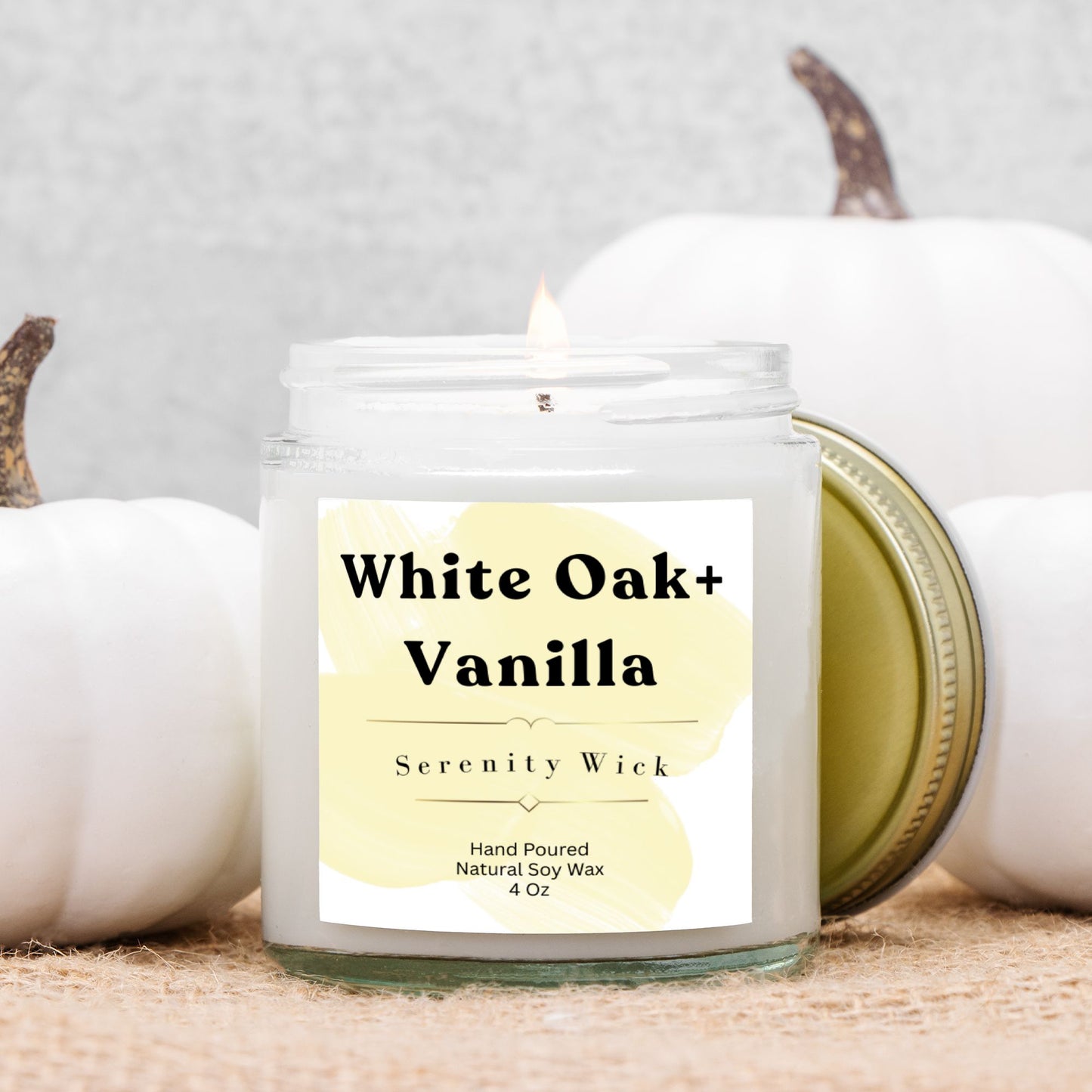 White Oak + Vanilla Candle Clear Jar 4oz