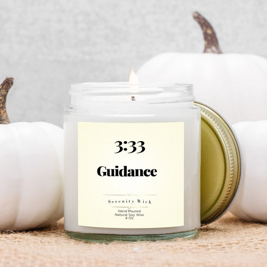 3:33 Guidance Manifestation Candle (Clear Jar 4oz)