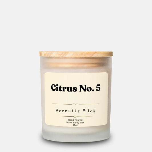 Citrus No. 5 Candle Frosted Glass (Hand Poured 11 oz)