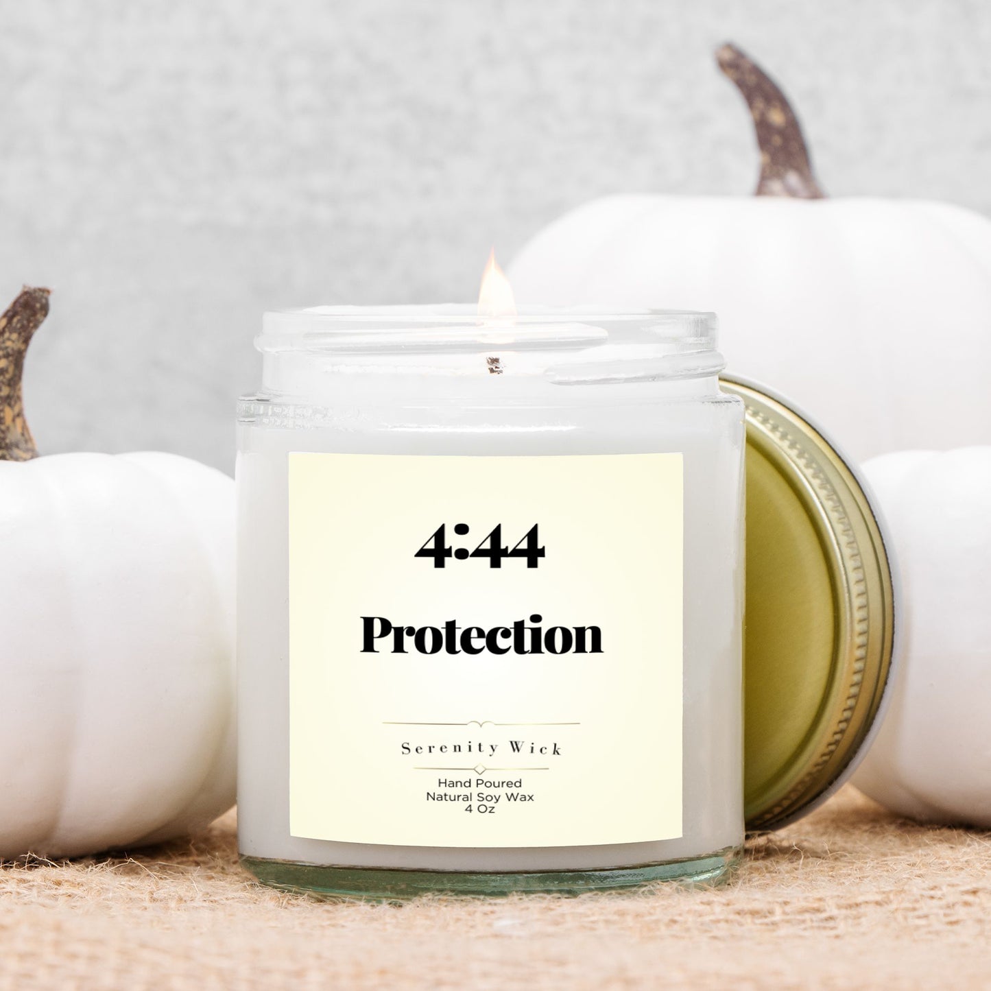 4:44 Protection Manifestation Candle (Clear Jar 4oz)