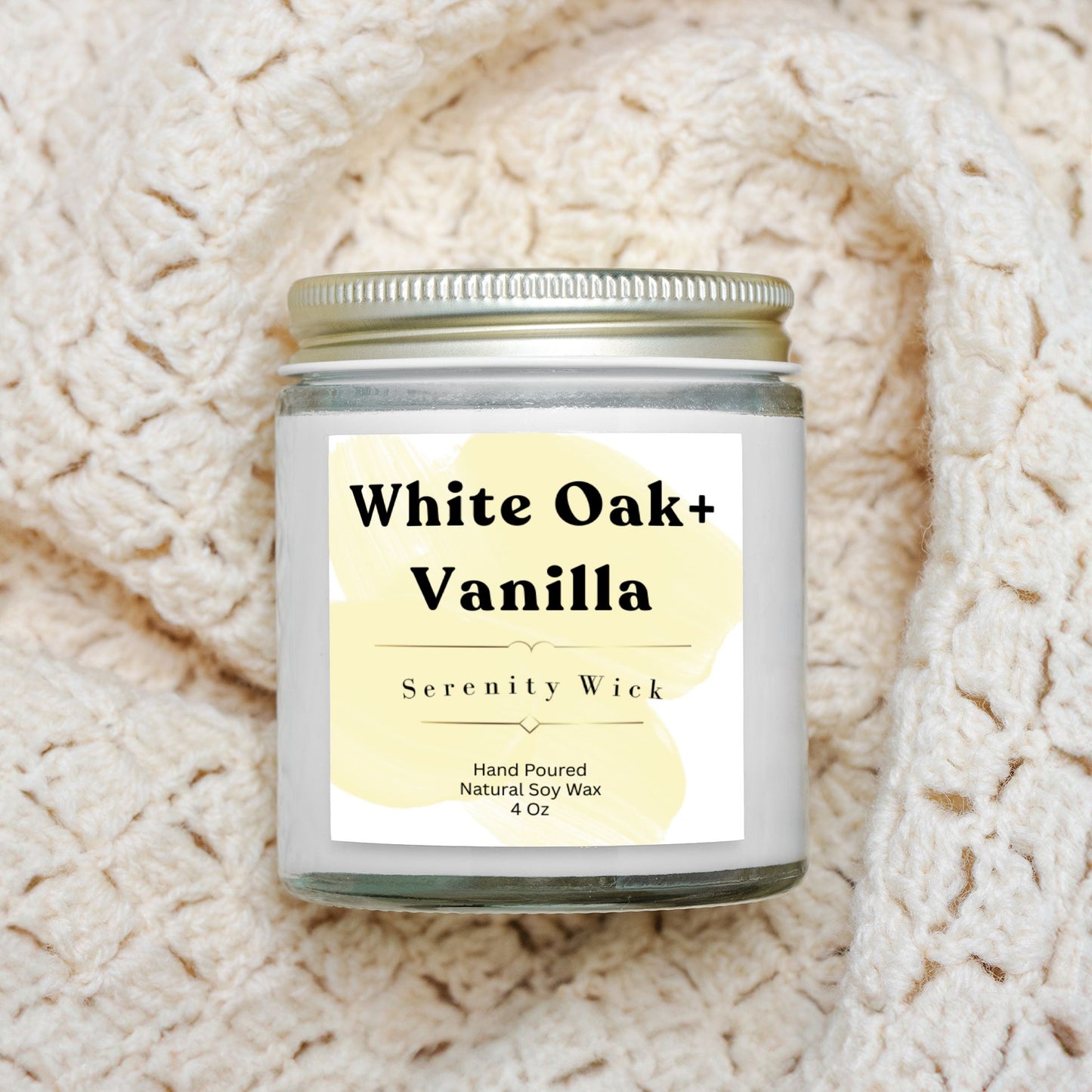 White Oak + Vanilla Candle Clear Jar 4oz