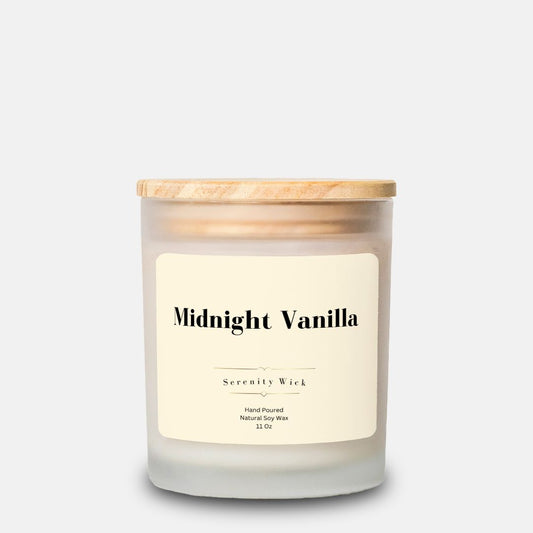 Midnight Vanilla Candle (Frosted Glass 11 oz)