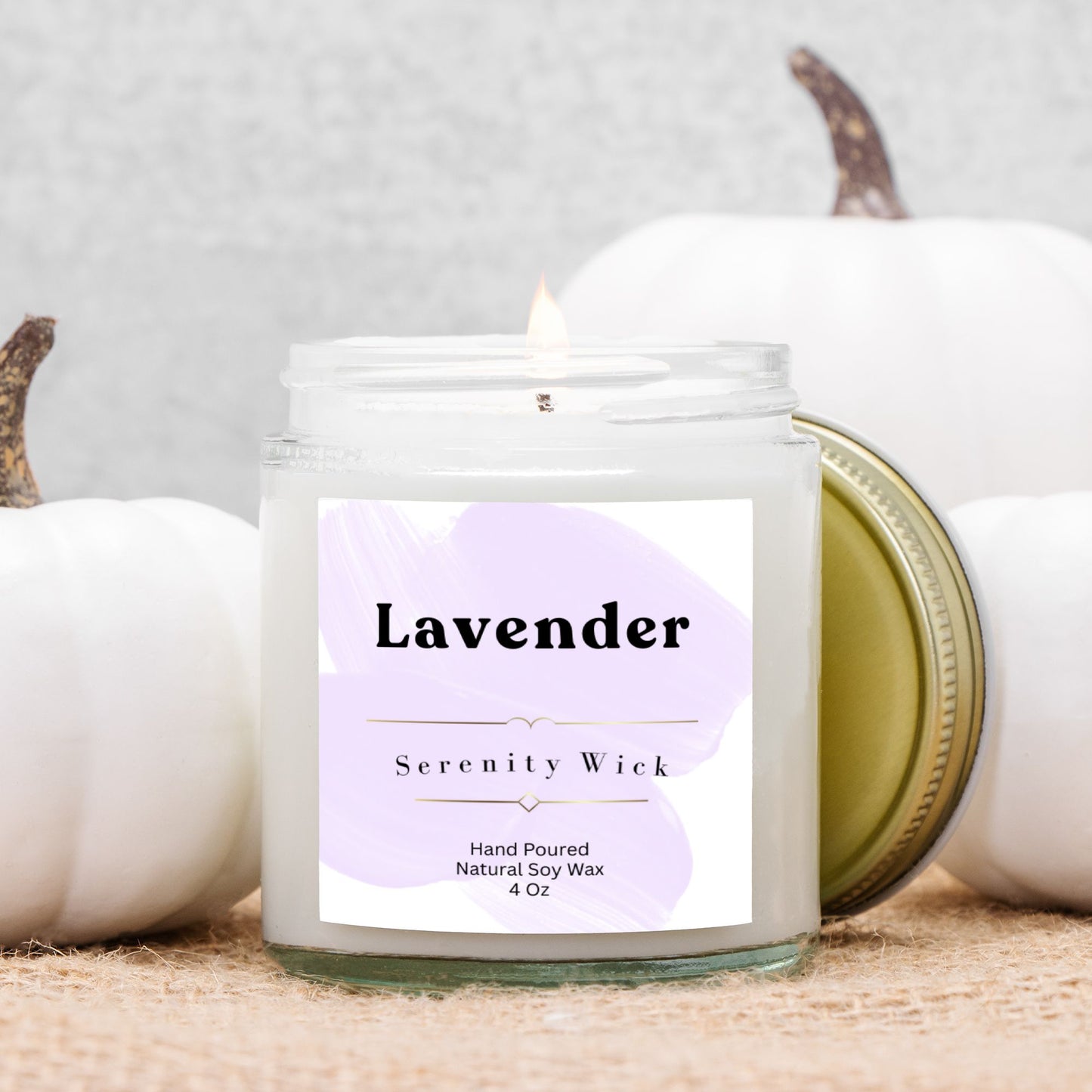 Lavender Candle Clear Jar 4oz