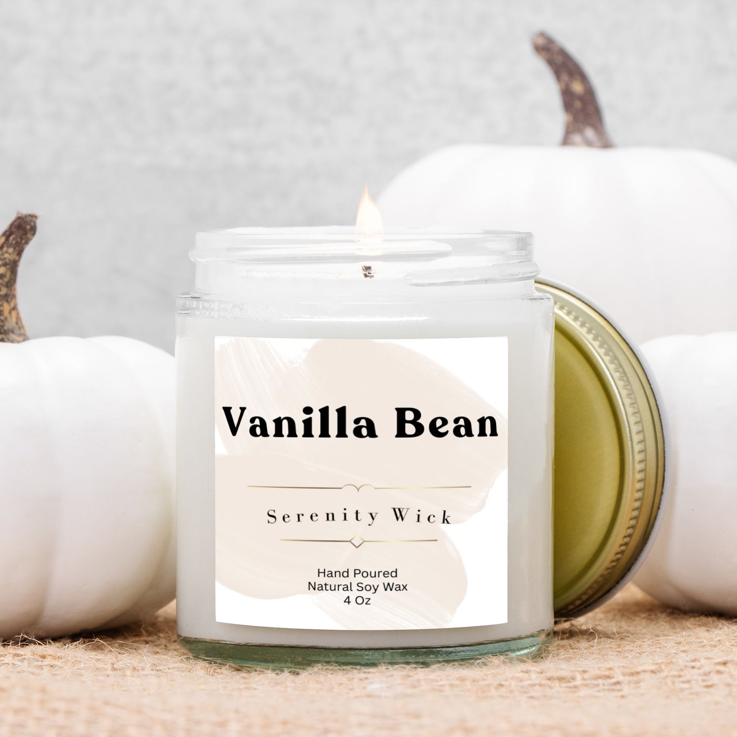 Vanilla Bean Candle Clear Jar 4oz