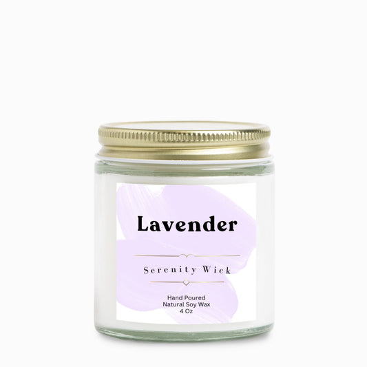Lavender Candle Clear Jar 4oz