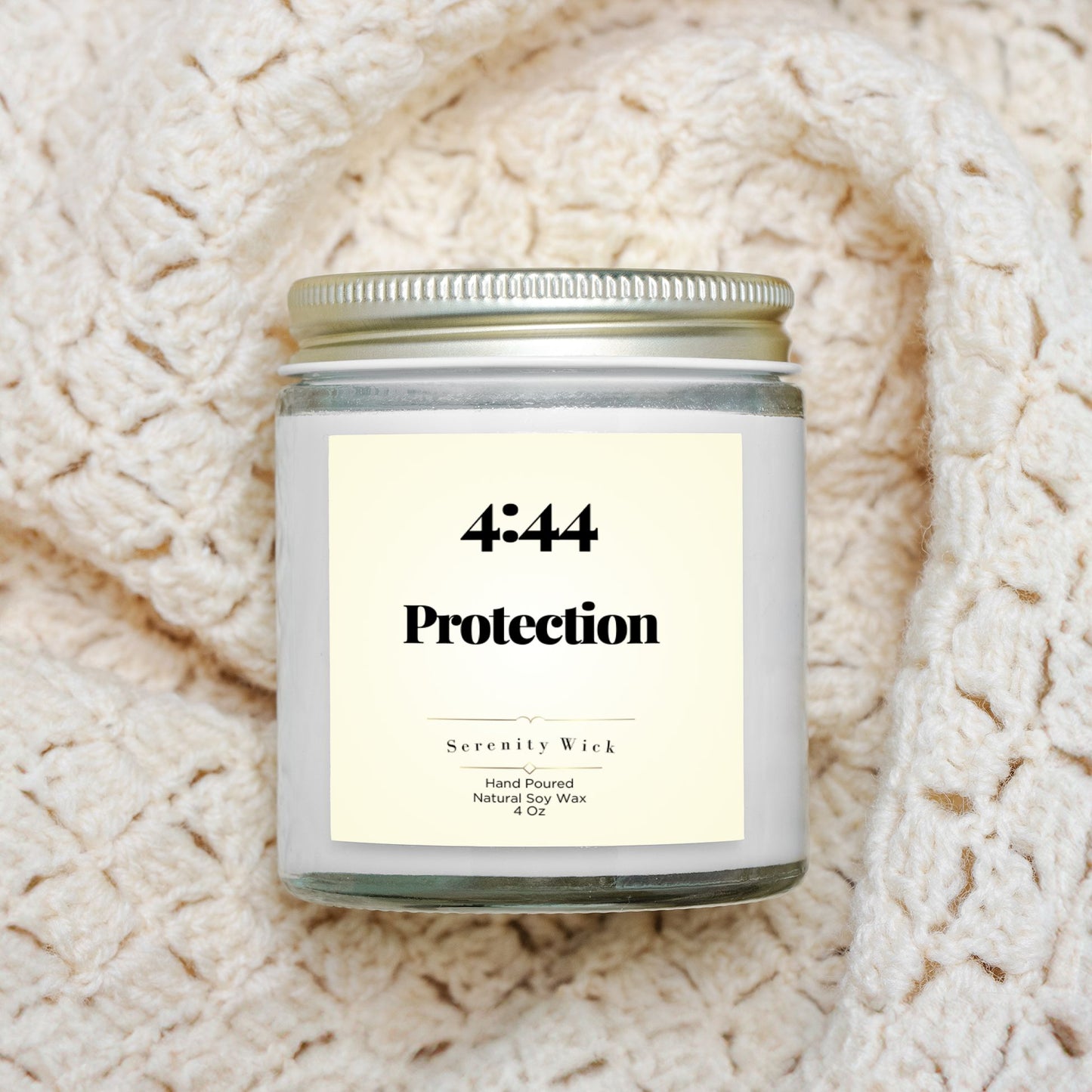 4:44 Protection Manifestation Candle (Clear Jar 4oz)