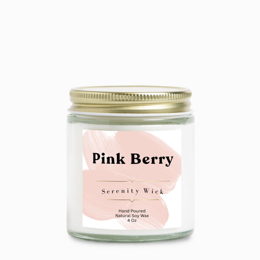 Pink Berry Candle Clear Jar 4oz