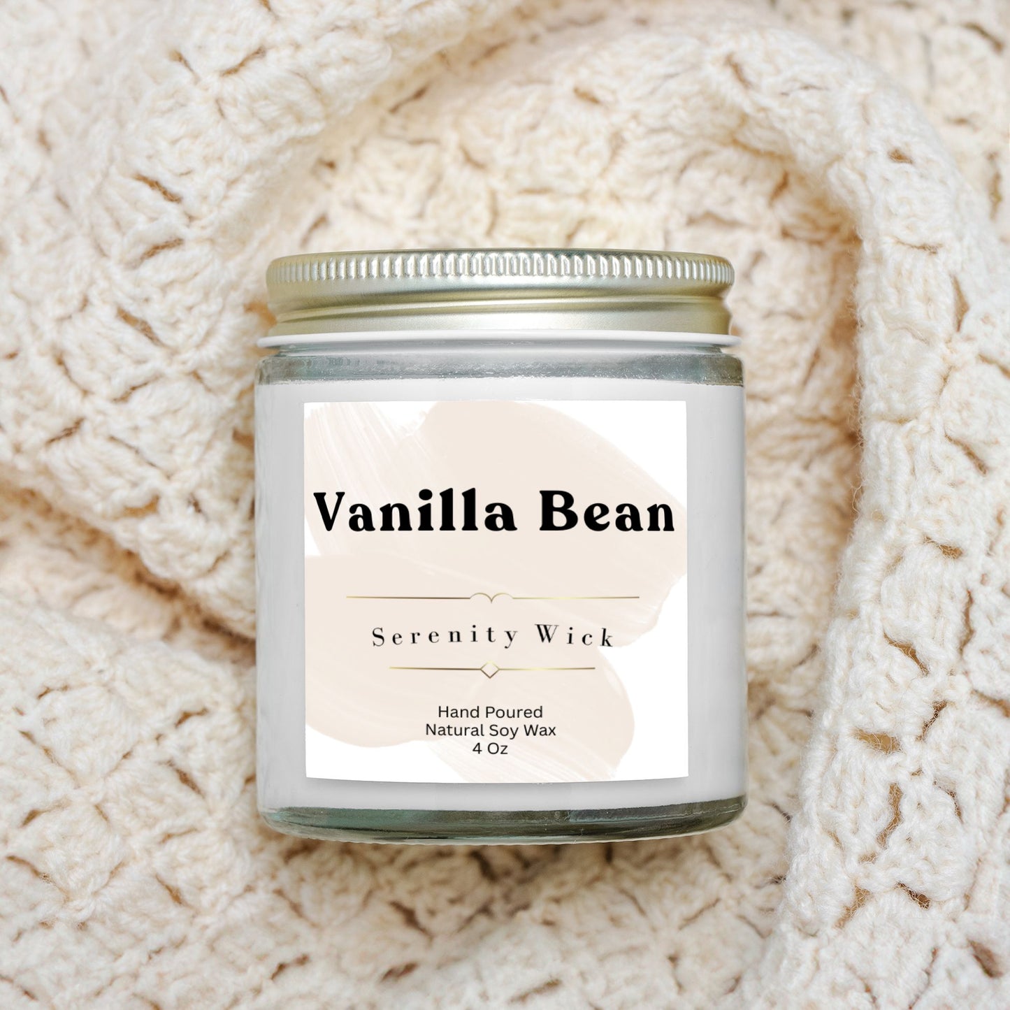 Vanilla Bean Candle Clear Jar 4oz
