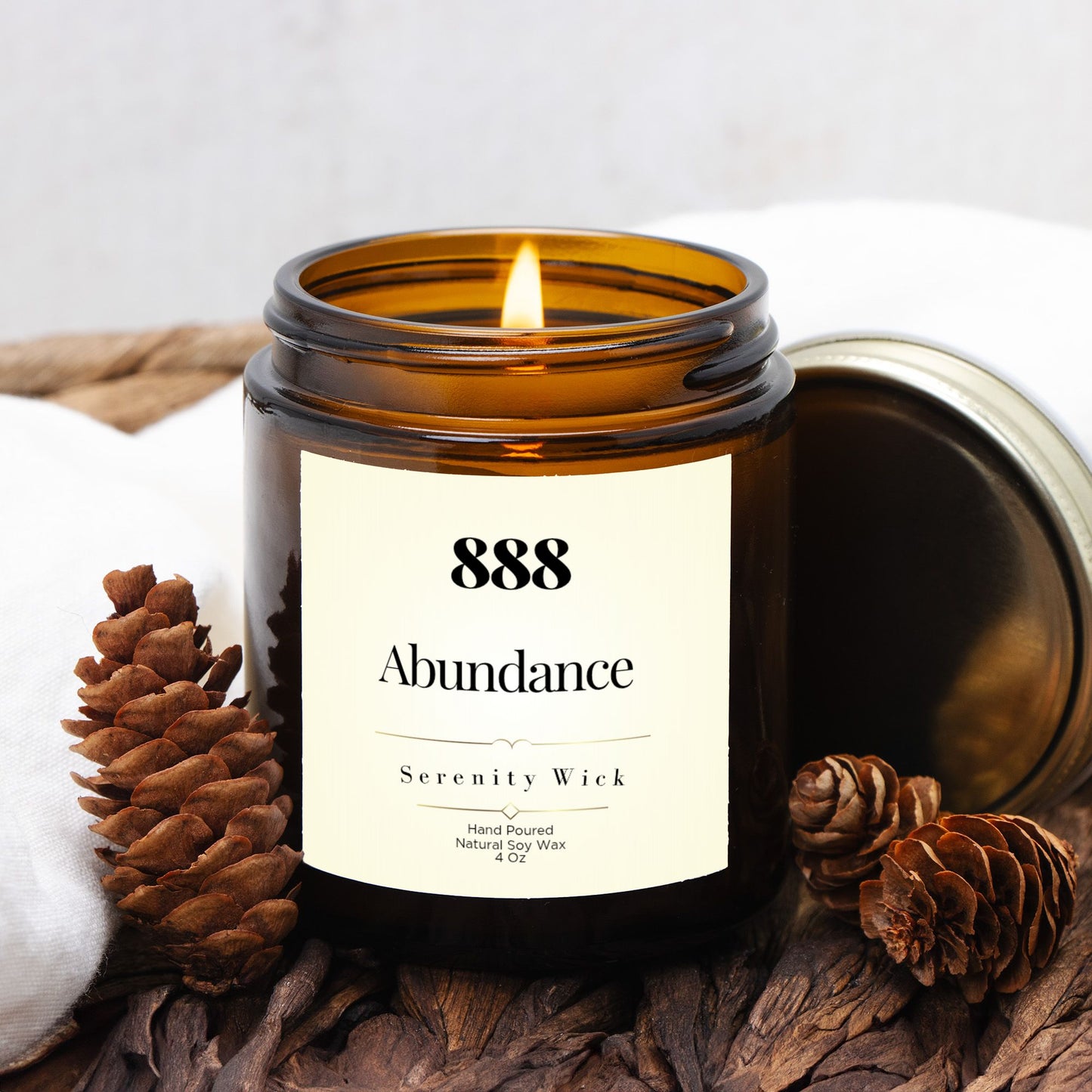 888 Abundance Manifestation Candle (Amber Jar 4oz)